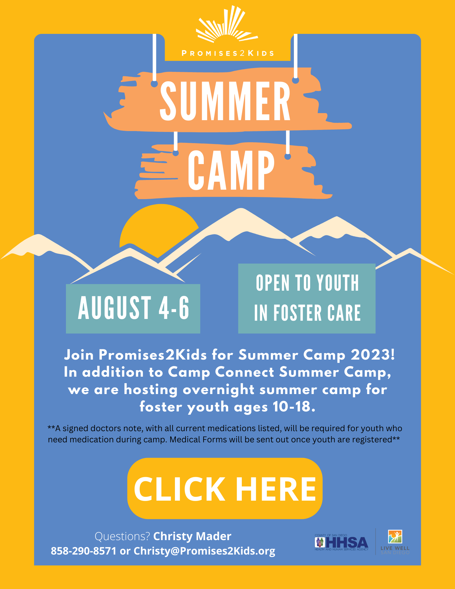 Camp Connect San Diego Foster Children Support & Services Promises2Kids